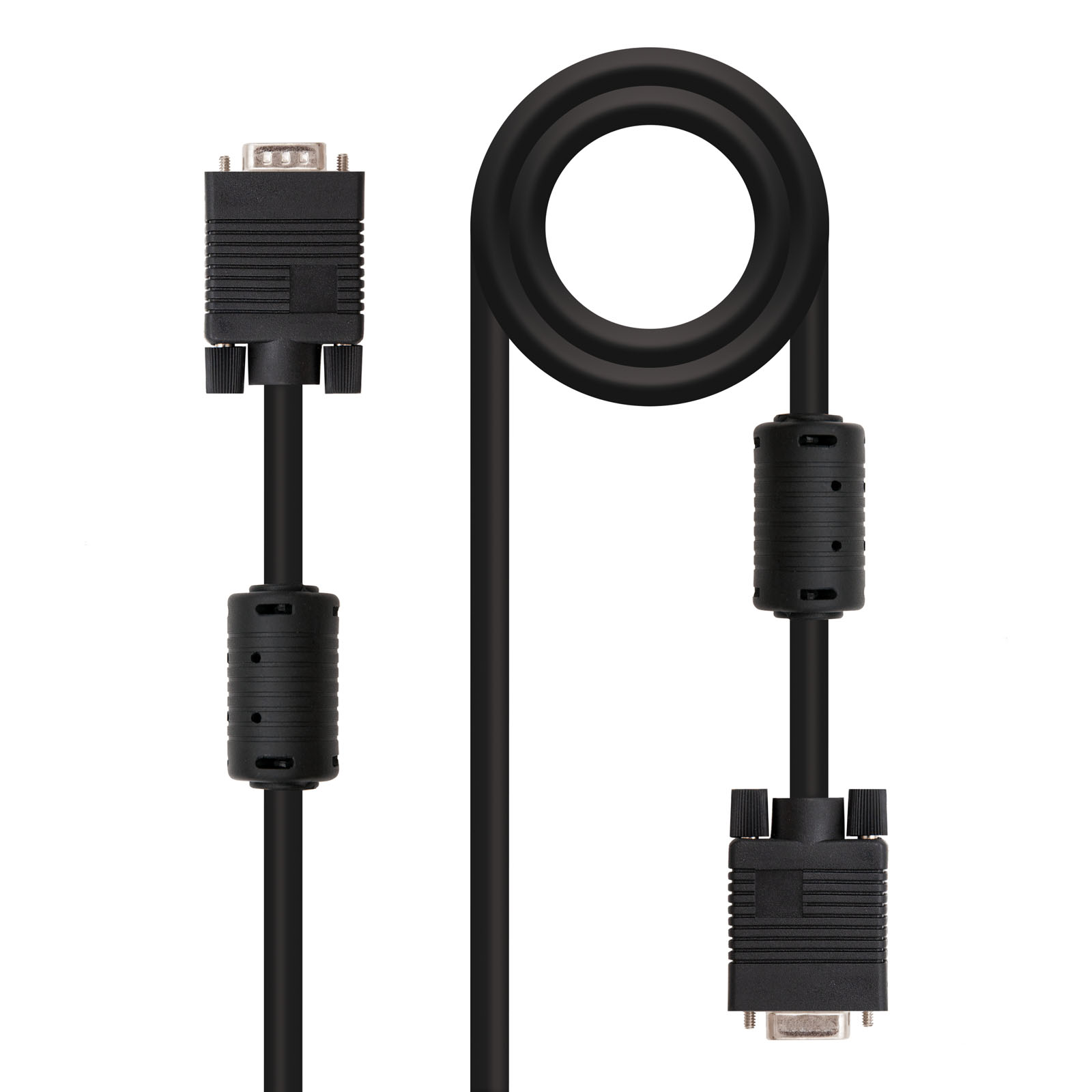 Nanocable Cable SVGA con Ferrita HDB15 Macho a HDB15 Hembra 6m - Color Negro