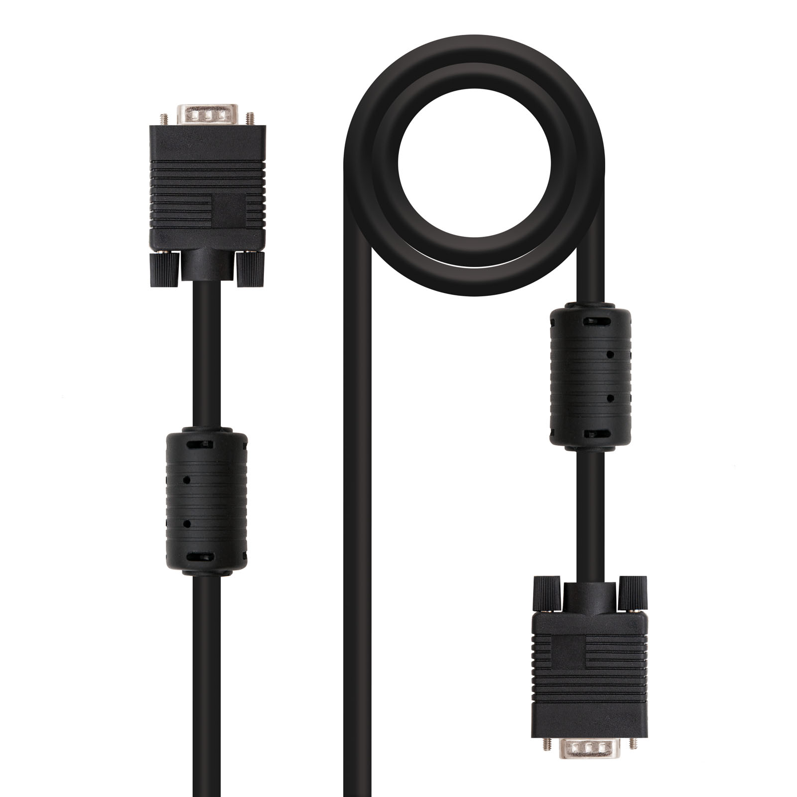 Nanocable Cable SVGA con Ferrita HDB15 Macho a HDB15 Macho 3m - Color Negro