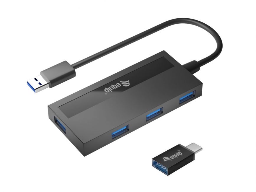 Equip Hub USB 4 Puertos USB 3.0 - Adaptador USB-C - Velocidad 5Gbps