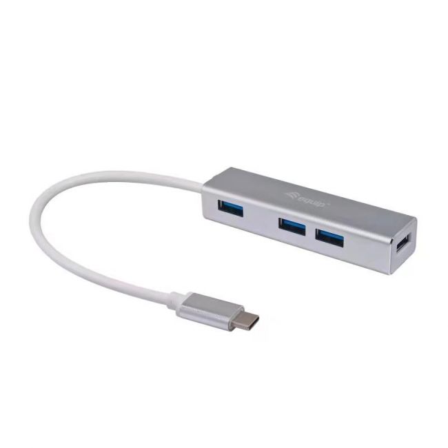 Equip Hub USB-C con 4 Puertos USB 3.0 - Velocidad de hasta 5Gbps - Carcasa de Aluminio