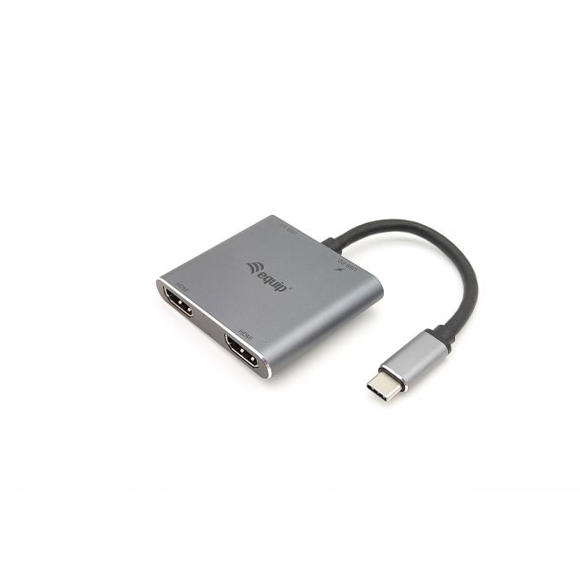 Equip Hub USB-C con 1x USB 3.0, 2x HDMI - Velocidad de hasta 5Gbps - Carcasa de Aluminio