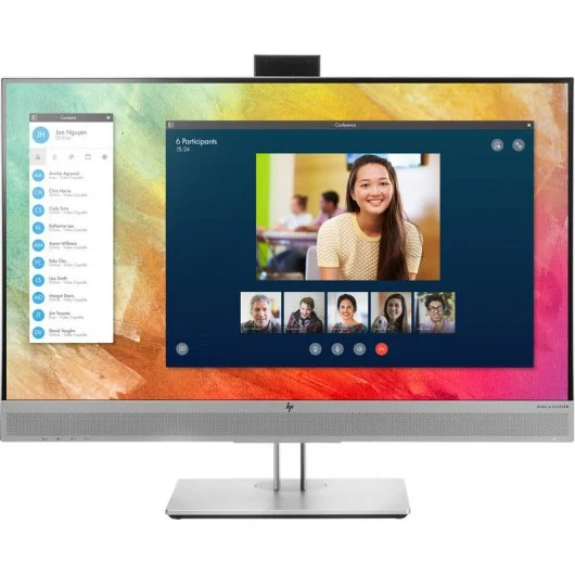 HP EliteDisplay E273M Monitor LED 27\" IPS FullHD 1080p - Altavoces y Webcam Incorporados - Respuesta 5ms - Ajustable en Altura, Giratorio e Inclinable - 16:9 - Angulo de Vision 178º - USB, HDMI, VGA - VESA 100x100mm