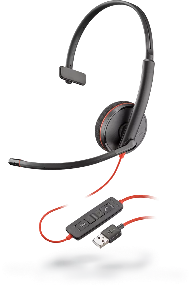 Plantronics Blackwire C3210 USB-A Auricular Monoaural con Microfono - Almohadilla Acolchada - Controles en Cable