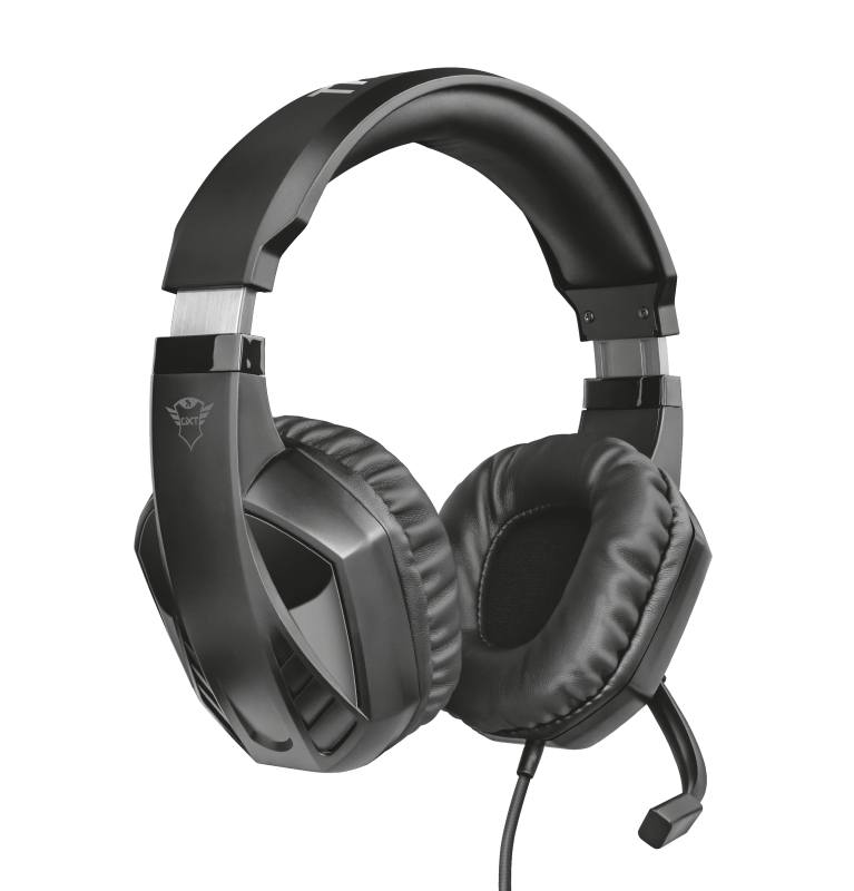 Trust Gaming GXT 412 Celaz Auriculares con Microfono - Microfono Plegable - Diadema Ajustable - Amplias Almohadillas - Altavoces de 50mm - Cable Trenzado de 1m - Color Negro