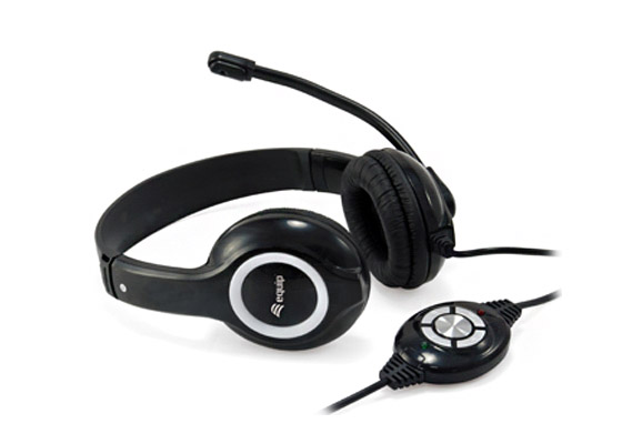 Equip Auriculares con Microfono USB - Control de Volumen - Color Negro