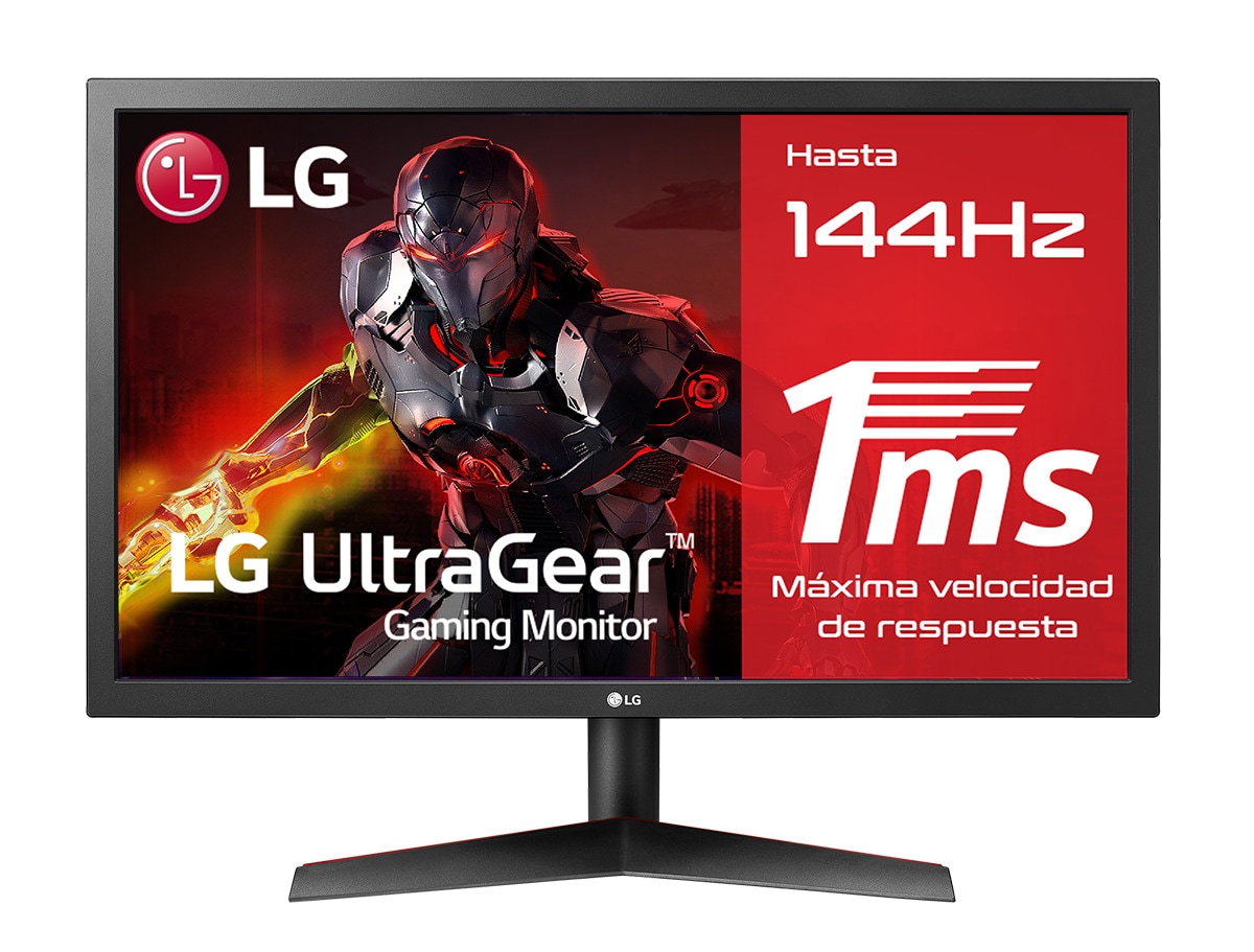 LG UltraGear Monitor Gaming 23.5\" TN FullHD 1080p 144Hz FreeSync - Respuesta 1ms - Angulo de Vision 170º - 16:9 - HDMI, DisplayPort - VESA 100x100mm