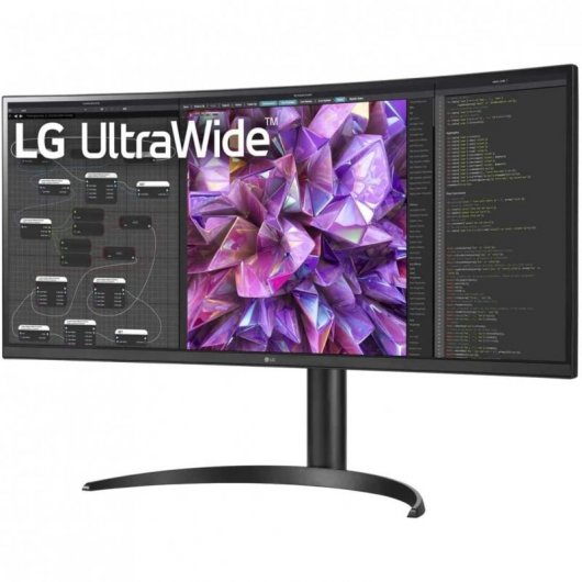 LG Ultrawide Monitor LED 34\" Curvo LED IPS UWQHD - Respuesta 5ms - Angulo de Vision 178º - Ajustable en Altura, Inclinable y Giratorio - 21:9 - USB-A, USB-C, RJ-45, HDMI, DisplayPort - VESA 100x100mm