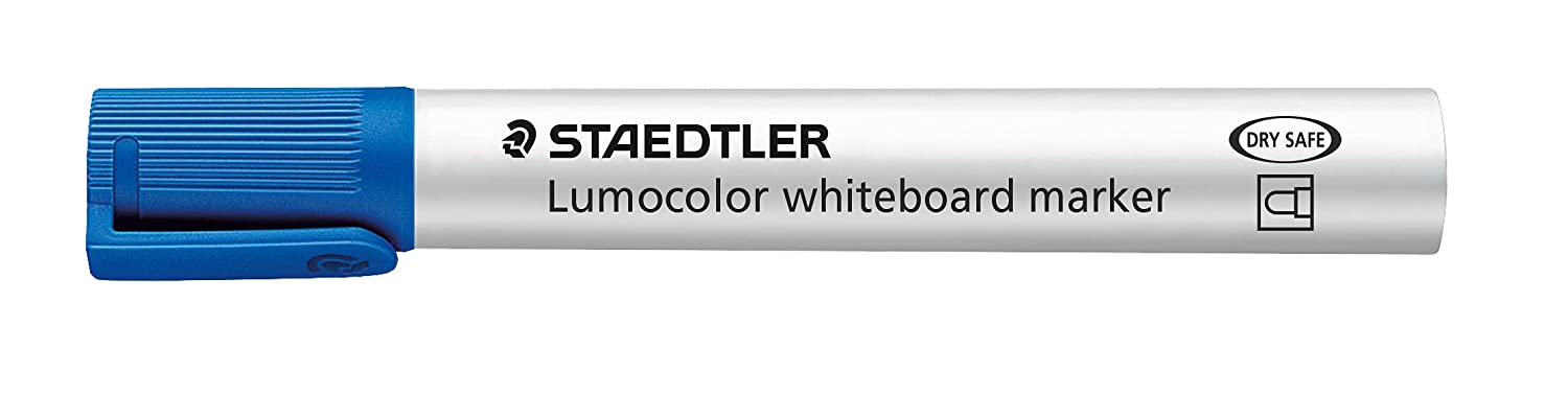 Staedtler Lumocolor 351 Rotulador para Pizarra - Punta Redonda - Trazo 2mm - Capuchon con Clip - Color Azul