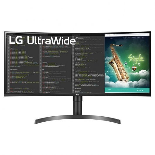 LG Monitor Curvo LED 35\" UWQHD 100Hz FreeSync - Respuesta 5ms - Altavoces - Angulo de Vision 178º - 21:9 - HDMI, USB-A, C, DisplayPort - VESA 100x100mm