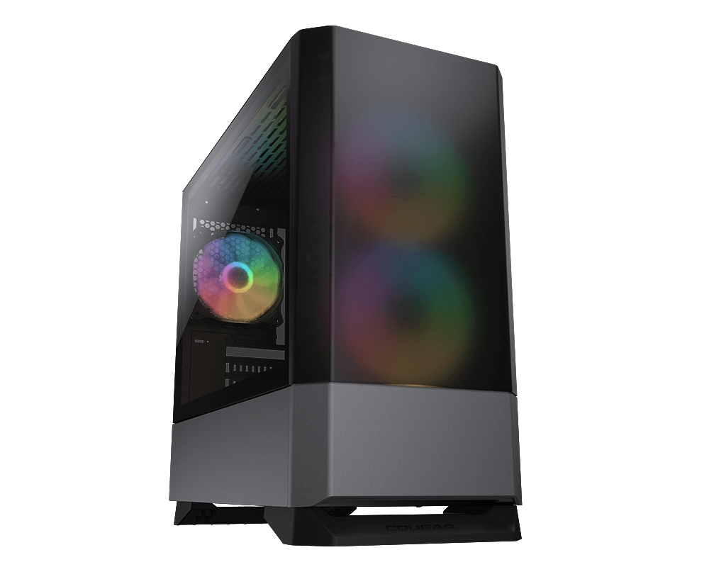 Cougar MG140 RGB Caja Mini Torre Micro ATX, Mini-ITX - Lateral Cristal Templado - Iluminacion LED RGB - Tamaño HDD 2.5\", 3.5\" - USB 3.0, USB 2.0 y Audio - 3 Ventiladores Incluidos - Soporta Refrigeracion Liquida