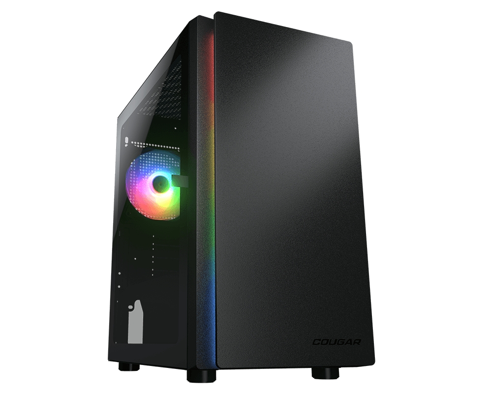 Cougar Purity RGB Caja Mini Torre Micro ATX, Mini-ITX - Lateral Cristal Templado - Iluminacion LED ARGB - Tamaño HDD 2.5\", 3.5\" - USB 3.0, USB 2.0 y Audio - 1 Ventilador ARGB Incluido - Soporta Refrigeracion Liquida