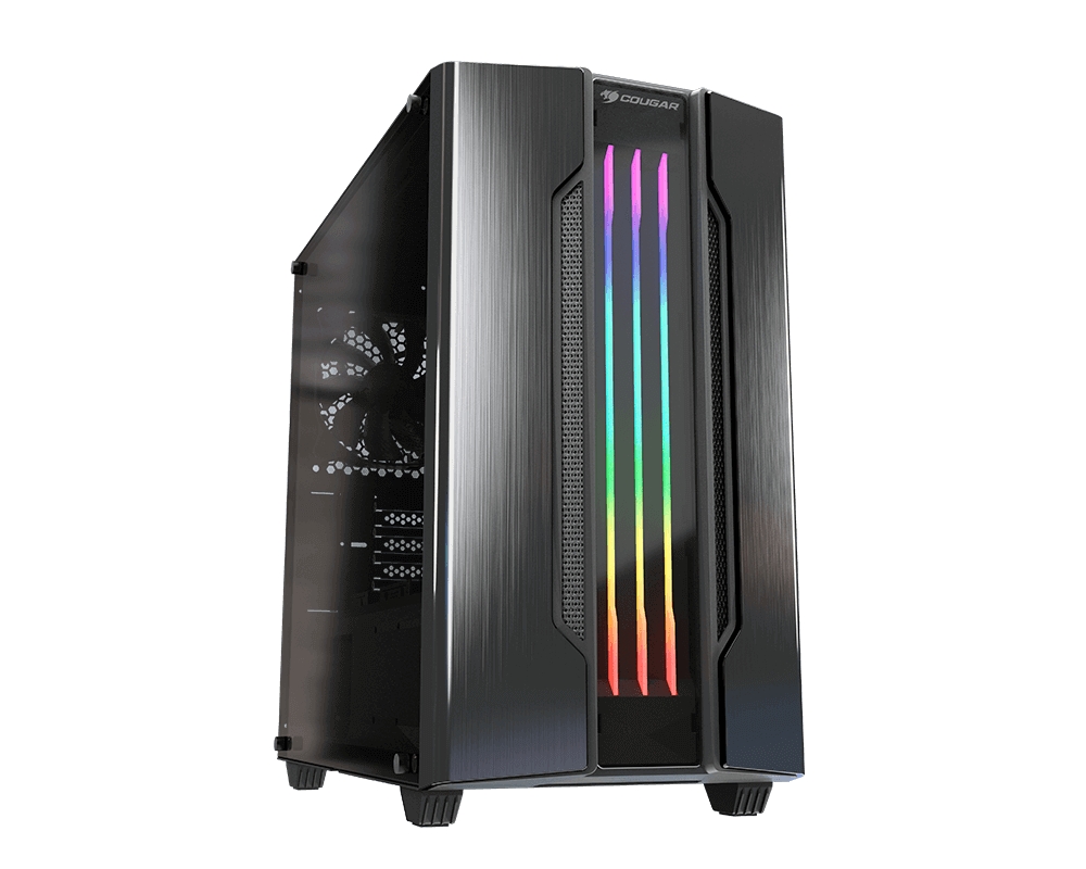 Cougar Gemini M RGB Caja Mini Torre Micro ATX, Mini-ITX - Lateral Cristal Templado - Iluminacion LED RGB - Tamaño HDD 2.5\", 3.5\" - USB 3.0, USB 2.0 y Audio - 1 Ventilador Incluido - Soporta Refrigeracion Liquida