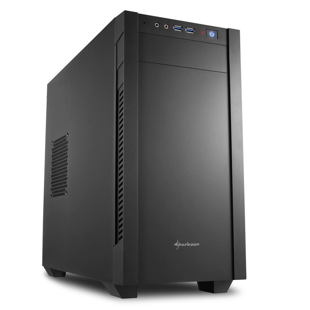 Sharkoon S1000 Caja Micro ATX, Mini-ITX - Tamaño HDD 2.5\", 3.5\" y 5.25\" - USB-A 3.2 y Audio - 2 Ventiladores 120mm Incluidos - Soporta Refrigeracion Liquida