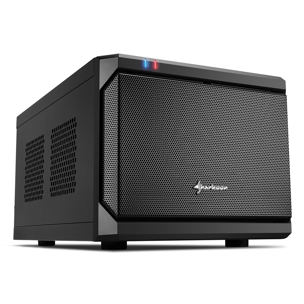 Sharkoon QB One Caja Mini-ITX - Tamaño HDD 2.5\", 3.5\" - USB-A 3.0, USB-A 2.0 y Audio - 1 Ventilador 120mm Incluido