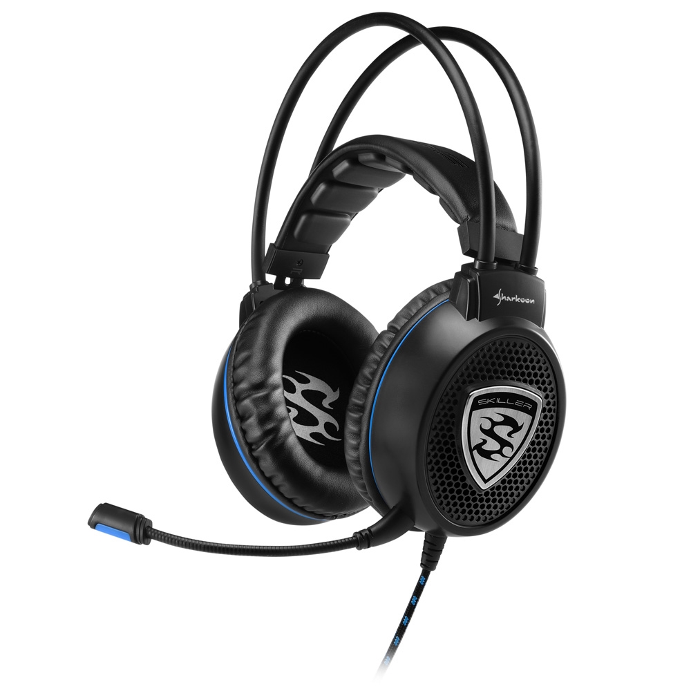 Sharkoon Skiller SGH1 Auriculares Gaming con Microfono - Diadema Ajustable - Almohadillas Acolchadas - Cable Trenzado de 2.50m