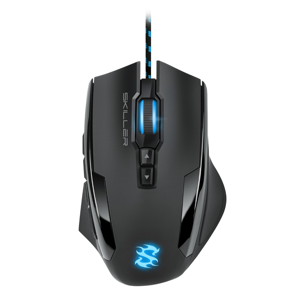 Sharkoon Skiller SGM1 Raton Gaming USB 10800dpi - 12 Botones Programables - Peso Ajustable - Iluminacion RGB - Aceleracion Max. 30G - Uso Diestro - Cable de 1.80m