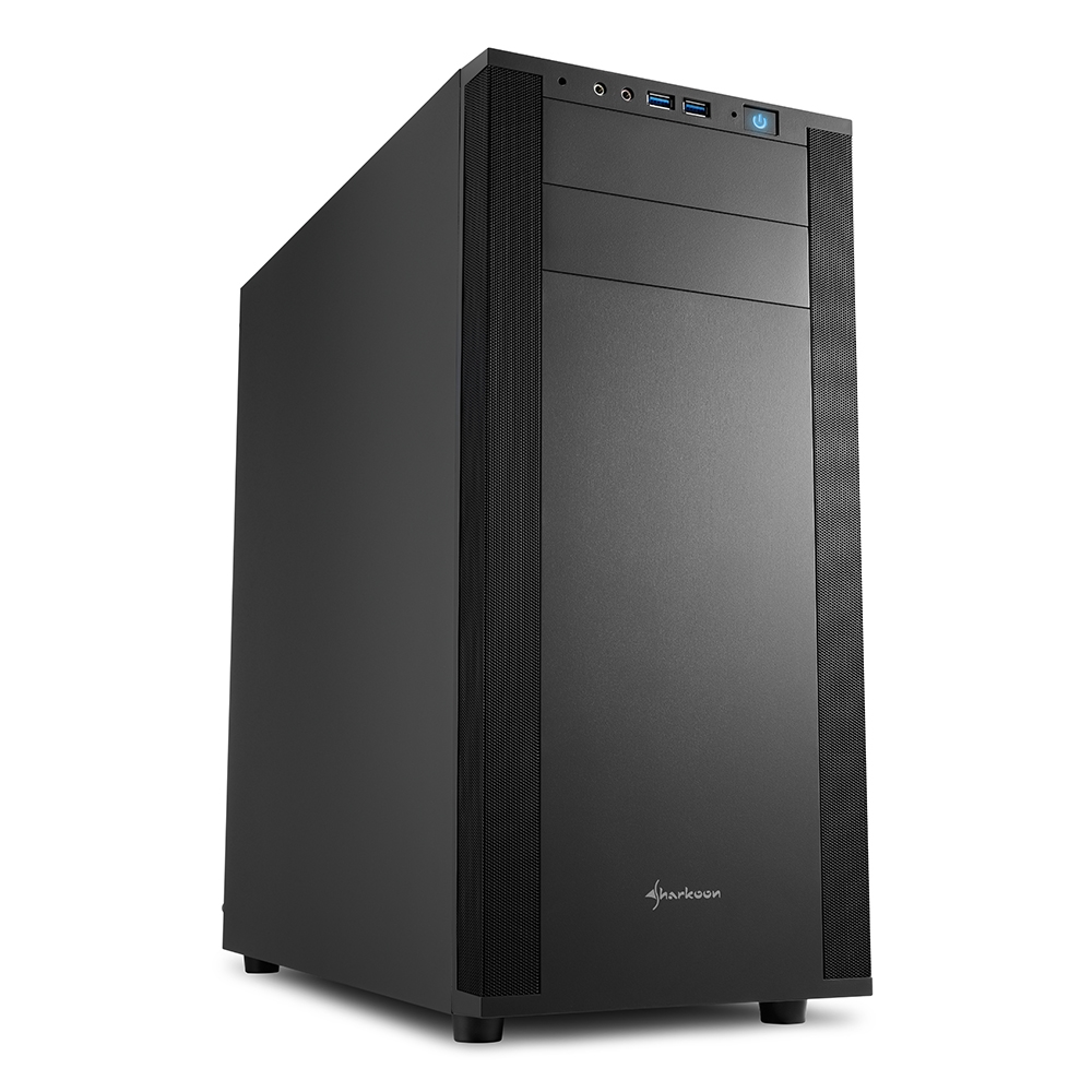 Sharkoon M25-V ATX Caja Miditorre ATX, Micro ATX, Mini ITX - Tamaño HDD 2.5\", 3.5\" - USB-A 3.2 y Audio - 2 Ventiladores 120mm Incluidos - Soporta Refrigeracion Liquida