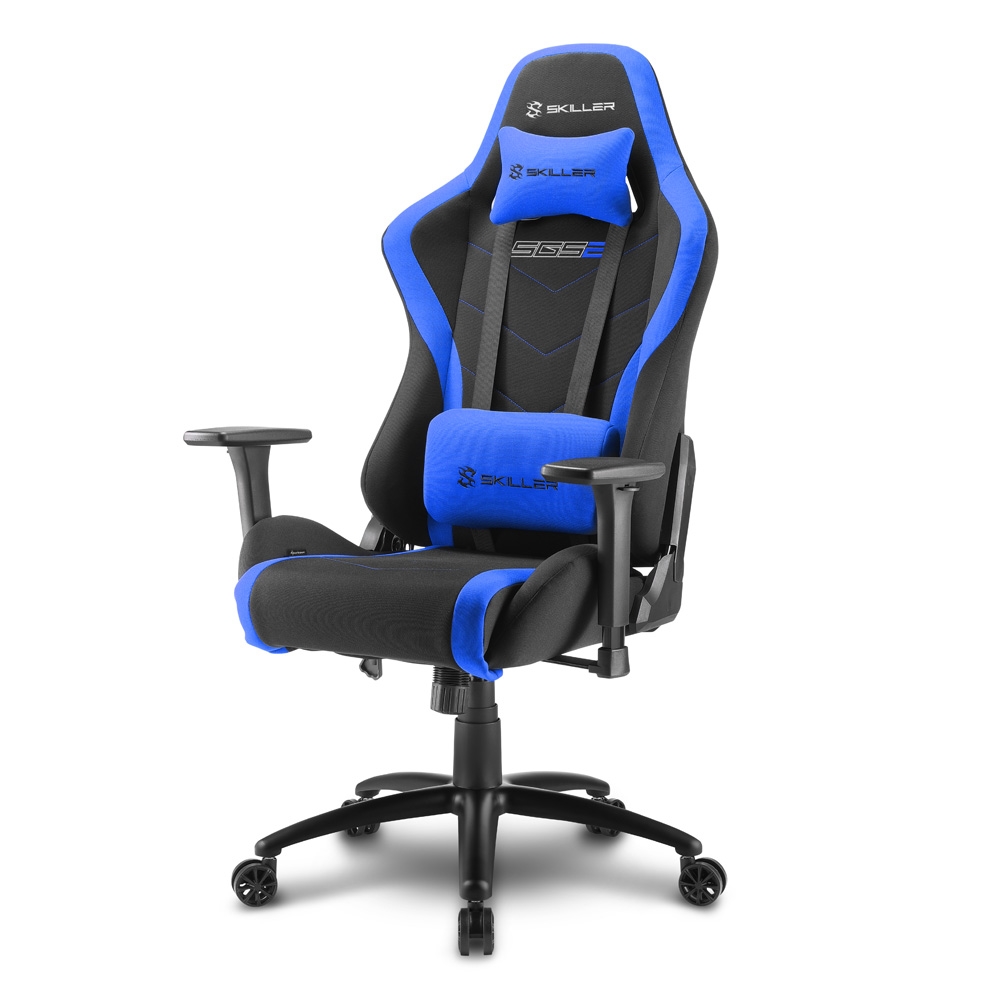 Sharkoon Skiller SGS2 Silla Gaming - Reposabrazos 3D - Cojin Lumbar y Cervical - Piston de Gas Clase 4 - Base de Acero - Peso Max. 110kg