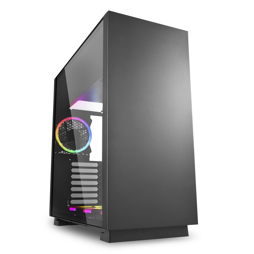 Sharkoon Pure Steel RGB Caja Semitorre ATX, CEB, EATX, EEB, Micro ATX, Mini-ITX - Lateral Cristal Templado - Iluminacion RGB - Tamaño HDD 2.5\", 3.5\" - USB-A 3.2 y Audio - 4 Ventiladores 120mm Incluidos - Soporta Refrigeracion Liquida