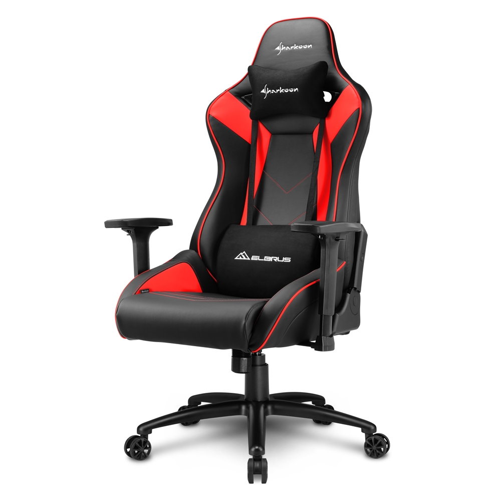 Sharkoon Elbrus 3 Silla Gaming - Reposabrazos 3D - Cojin Lumbar y Cervical - Piston de Gas Clase 4 - Base de Aluminio - Peso Max. 150kg