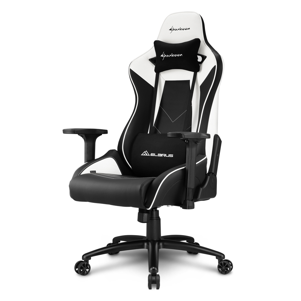 Sharkoon Elbrus 3 Silla Gaming - Reposabrazos 3D - Cojin Lumbar y Cervical - Piston de Gas Clase 4 - Base de Aluminio - Peso Max. 150kg