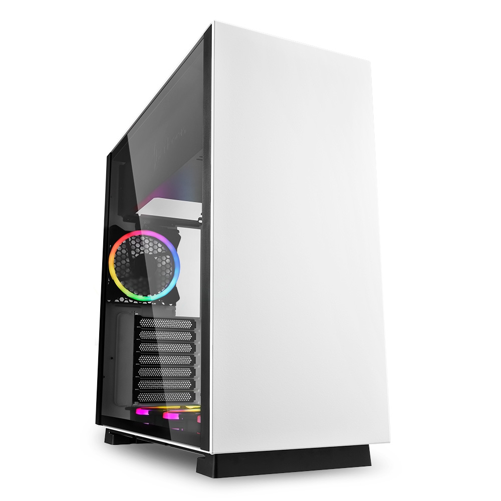 Sharkoon Pure Steel RGB Caja Semitorre ATX, CEB, EATX, EEB, Micro ATX, Mini-ITX - Lateral Cristal Templado - Iluminacion RGB - Tamaño HDD 2.5\", 3.5\" - USB-A 3.2 y Audio - 4 Ventiladores 120mm Incluidos - Soporta Refrigeracion Liquida