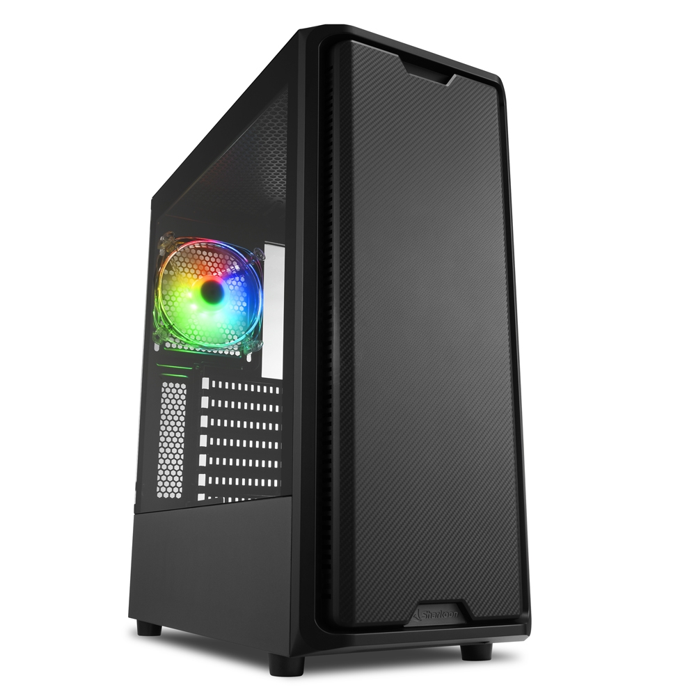 Sharkoon SK3 RGB Caja Semitorre ATX, Micro ATX, Mini-ITX - Lateral Cristal Templado - Iluminacion RGB - Tamaño HDD 2.5\", 3.5\" - USB-A 3.2, USB-A 2.0 y Audio - 2 Ventiladores 120mm Incluidos