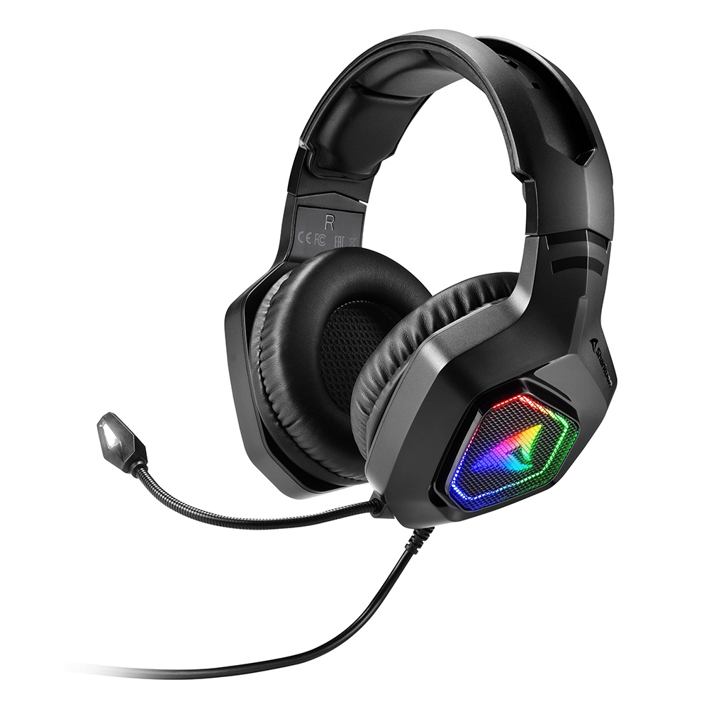 Sharkoon Skiller Rush ER30 Auriculares Gaming con Microfono USB - Iluminacion RGB - Diadema Ajustable - Almohadillas Acolchadas - Cable de 2.20m