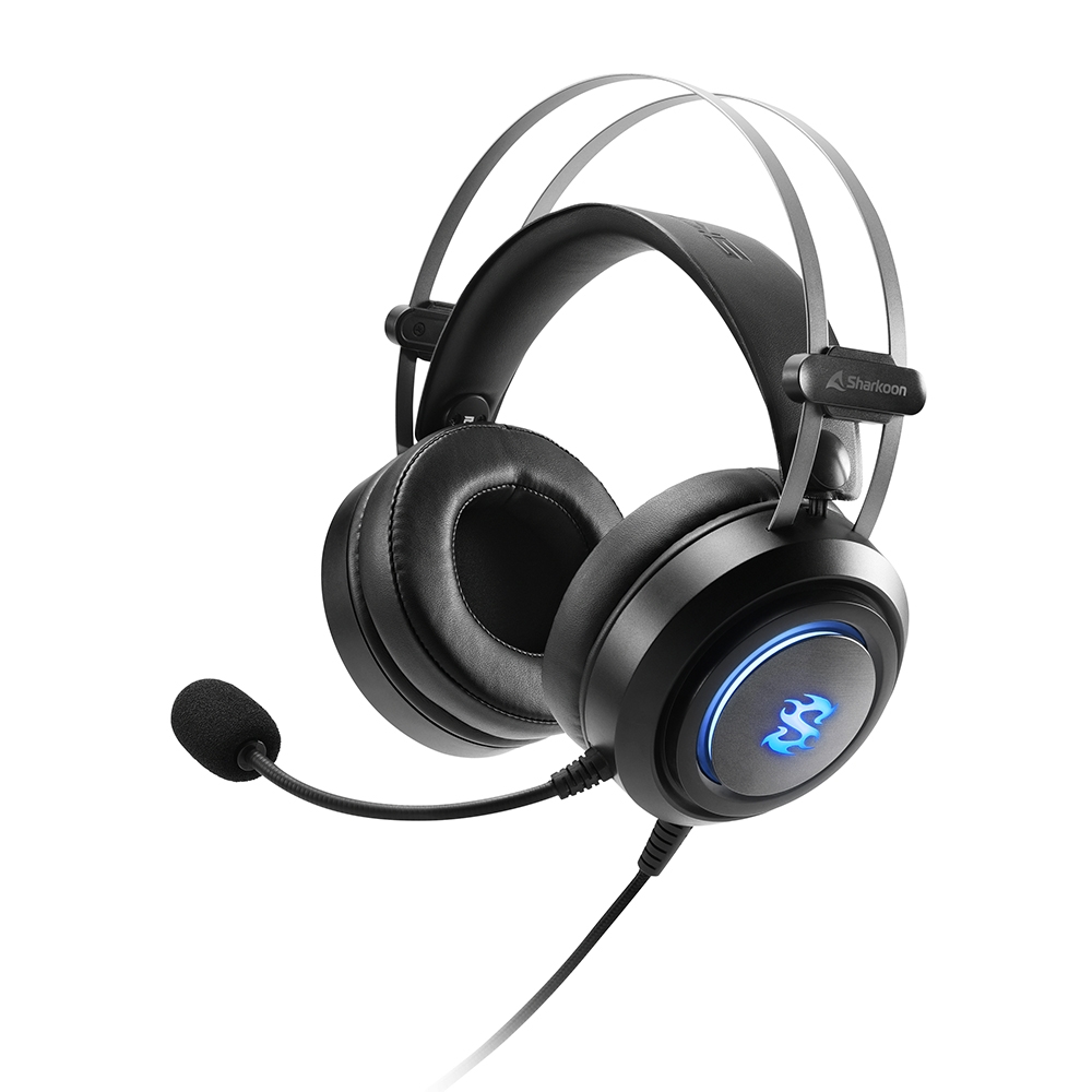 Sharkoon Skiller SGH30 Auriculares Gaming con Microfono USB - Sonido Virtual 7.1 - Iluminacion RGB - Diadema Ajustable - Almohadillas Acolchadas - Cable de 2.40m