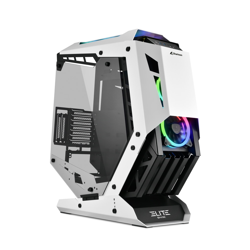 Sharkoon Elite Shark CA700 Caja Torre ATX, Micro ATX, Mini ITX - Lateral Cristal Templado - Iluminacion ARGB - Tamaño HDD 2.5\", 3.5\" - USB-C, USB-A 3.2, y Audio - 5 Ventiladores 120mm Incluidos - Soporta Refrigeracion Liquida