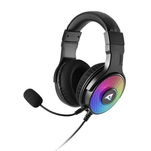 Sharkoon Skiller Rush ER30 Auriculares Gaming 7.1 USB con Microfono - Iluminacion RGB - Diadema Ajustable - Almohadillas Acolchadas - Cable de 2.40m