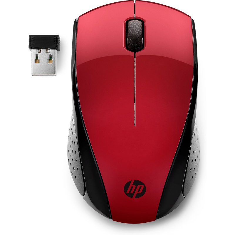 HP 220 Raton Inalambrico 1300dpi - 3 Botones - Uso Ambidiestro - Color Rojo