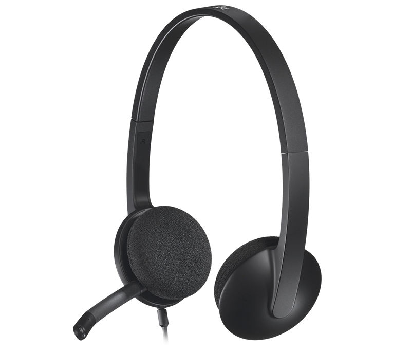 Logitech H340 Auriculares con Microfono USB - Microfono Plegable - Diadema Ajustable - Almohadillas Acolchadas - Cable de 1.80m - Color Negro