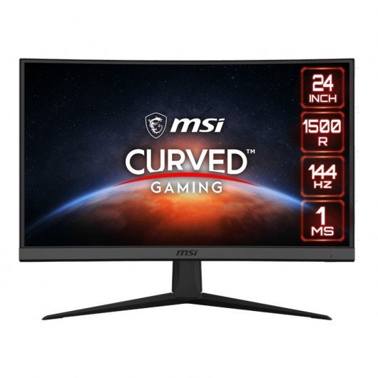 MSI Optix G24C6 Monitor Gaming LED 23.6\" Curvo 1500R FullHD 1080p 144Hz FreeSync Premiun - Respuesta 1ms - Angulo de Vision 178º - 16:9 - HDMI, DP - VESA 100x100mm