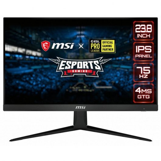 MSI Optix G241V Monitor Gaming LED IPS 23.8\" FullHD 1080p 75Hz - FreeSync - Respuesta 4ms - Angulo de Vision 178º - 21:9 - HDMI, DP - VESA 100x100mm