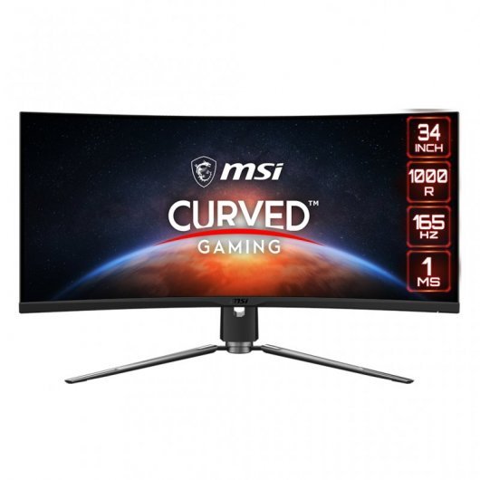 MSI MPG Artymis 343CQR Monitor Gaming LED 34\" Curvo 1000R UWQHD 165Hz FreeSync - Respuesta 1ms - Angulo de Vision 178º - 21:9 - USB-A,B,C, HDMI, DP - VESA 100x100mm