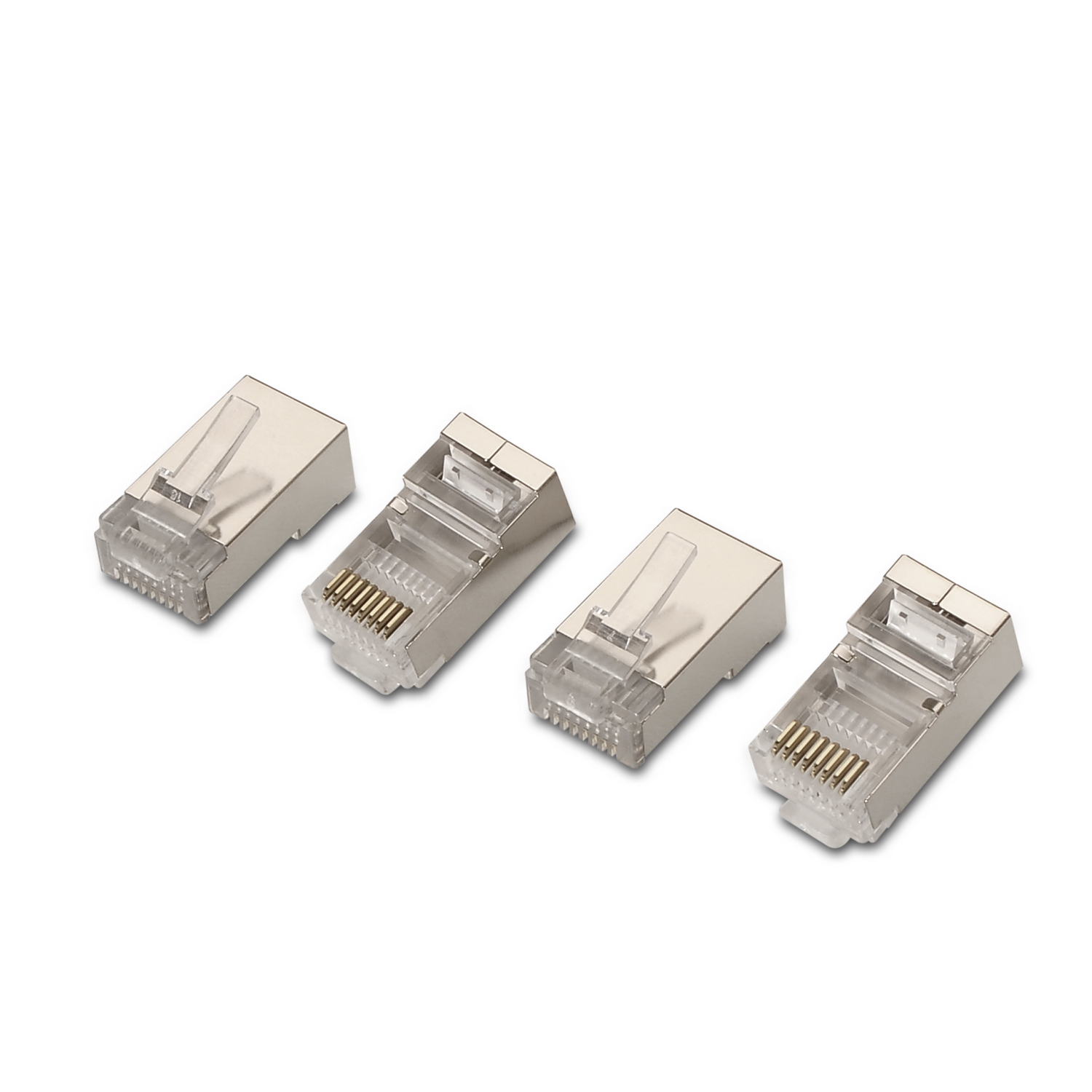 Aisens Pack de 10 Conectores RJ45 8 Hilos FTP Cat.5e AWG24 - Color Plata