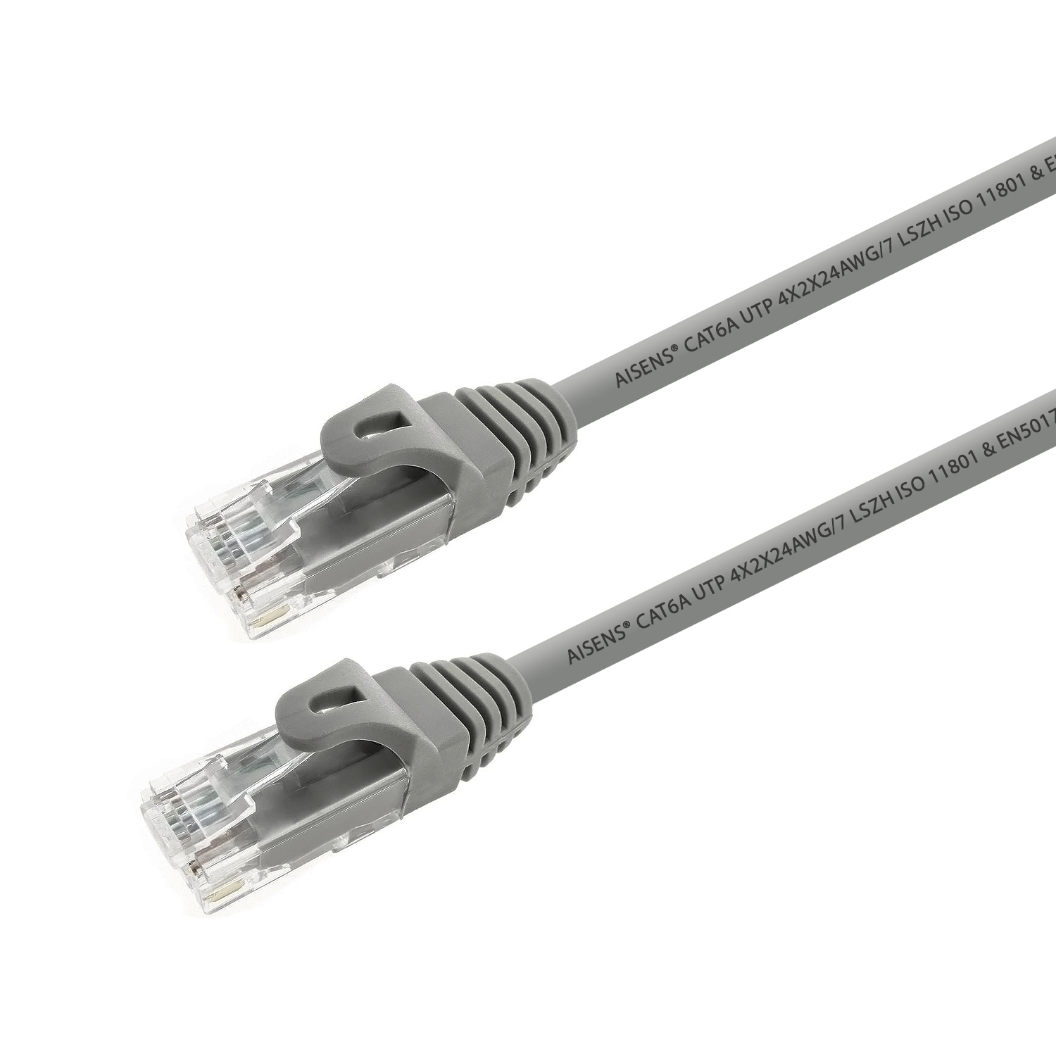 Aisens Cable de Red Latiguillo RJ45 LSZH Cat.6A 500 Mhz UTP AWG24 - 1.0m - Libre de Halogenos - 10 Gigabit/s - Color Gris