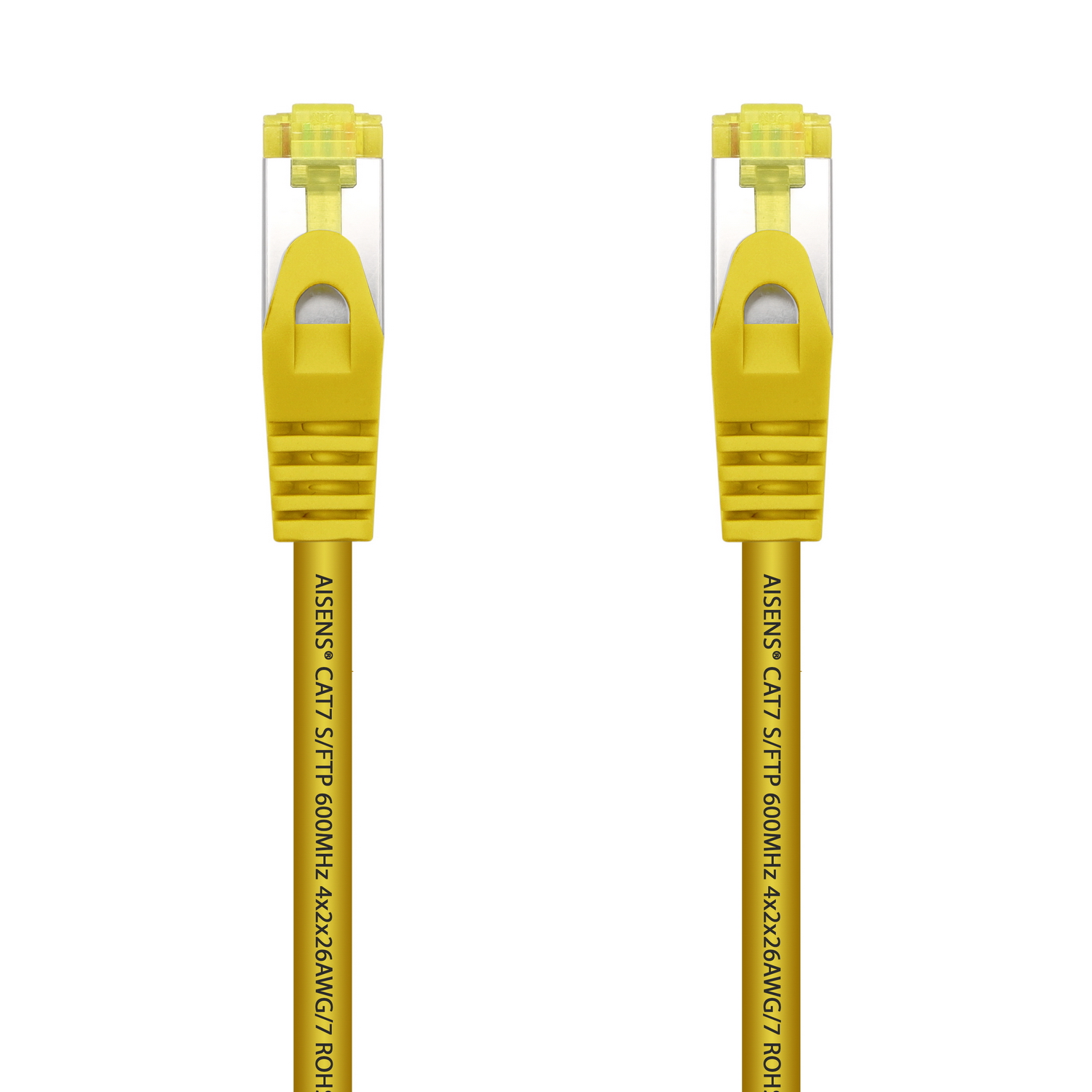 Aisens Cable de Red Latiguillo RJ45 LSZH Cat.7 600 MHz S/FTP PIMF AWG26 - 25cm - Color Amarillo