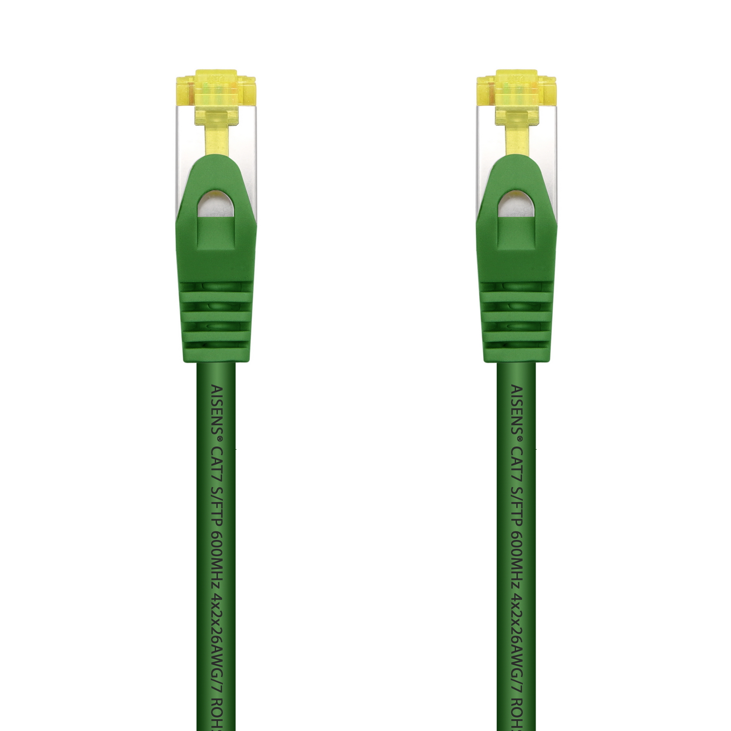 Aisens Cable de Red Latiguillo RJ45 LSZH Cat.7 600 MHz S/FTP PIMF AWG26 - 25cm - Color Verde