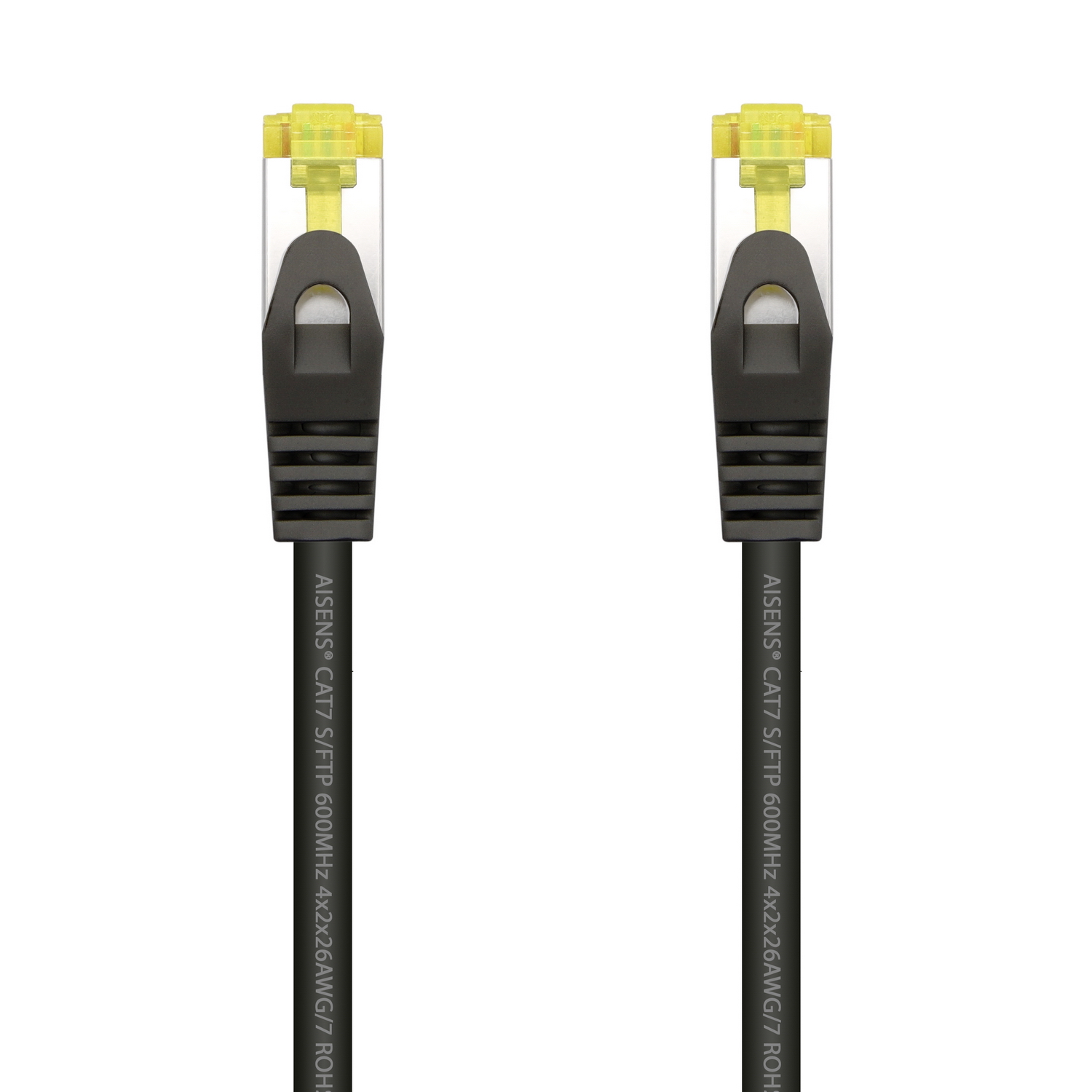 Aisens Cable de Red Latiguillo RJ45 LSZH Cat.7 600 MHz S/FTP PIMF AWG26 - 0.5M - Color Negro