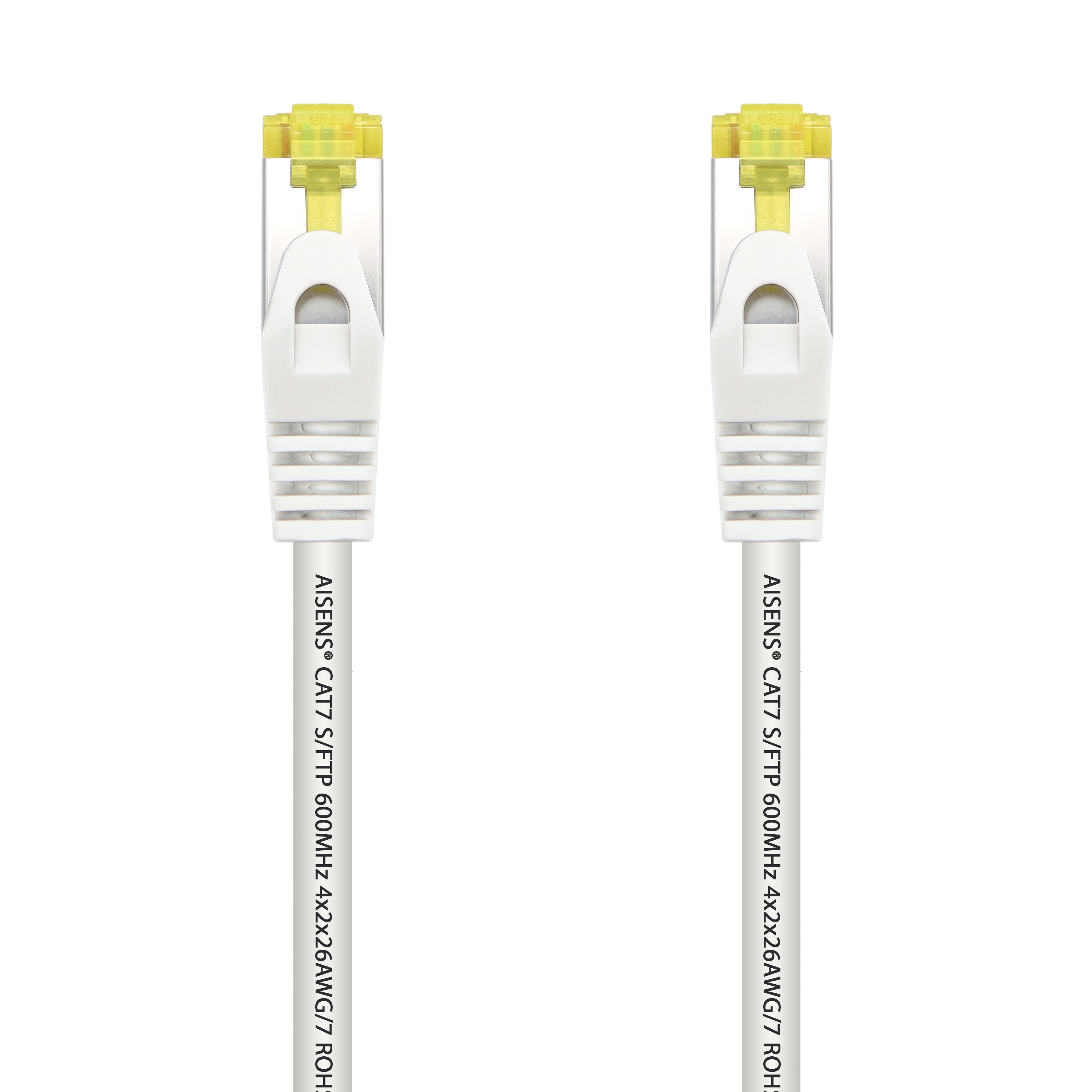 Aisens Cable de Red Latiguillo RJ45 LSZH Cat.7 600 MHz S/FTP PIMF AWG26 - 25cm - Color Blanco