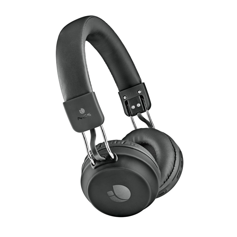 NGS Artica Chill Black Auriculares Bluetooth 5.0 con Microfono - Diadema Ajustable - Almohadillas Acolchadas - Plegables - Autonomia hasta 25h - Manos Libres