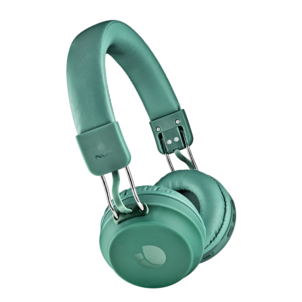 NGS Artica Chill Teal Auriculares Bluetooth 5.0 con Microfono - Diadema Ajustable - Almohadillas Acolchadas - Plegables - Autonomia hasta 25h - Manos Libres