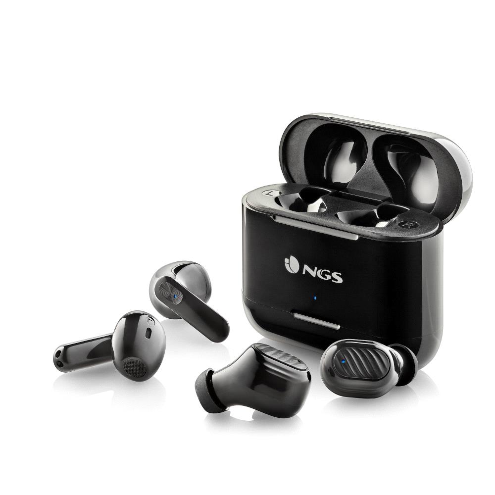 NGS Artica Duo Pack de 2 Pares de Auriculares Bluetooth 5.1 TWS - Manos Libres - Autonomia hasta 5h - Controles Tactiles - Estuche de Carga