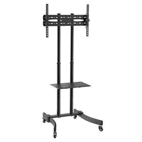 Cromad Soporte de Suelo con Ruedas para TV 37\"-70\" - Bloqueo de Ruedas - Bandeja Multiusos - Peso Max 40Kg - VESA 600X400mm