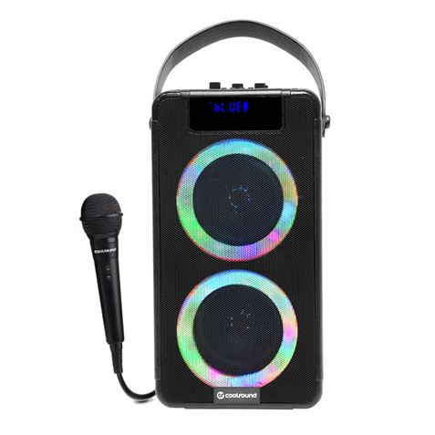 Coolsound Party Boom A360 Altavoz Portatil Bluetooth 100W 2x 4\" - Iluminacion LED - USB, MicroSD, Jack3.5mm - Bateria 3.7V 4500mAh - Asa de Transporte- Microfono Incluido