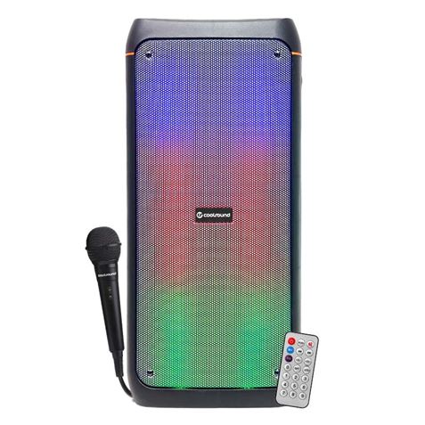 Coolsound Party Boom A390 Altavoz Portatil Bluetooth 150W 2x 8\" - Iluminacion LED - USB, MicroSD, Jack3.5mm - Bateria 3.7V 3000mAh - Asa de Transporte- Microfono y Mando a Distancia Incluido