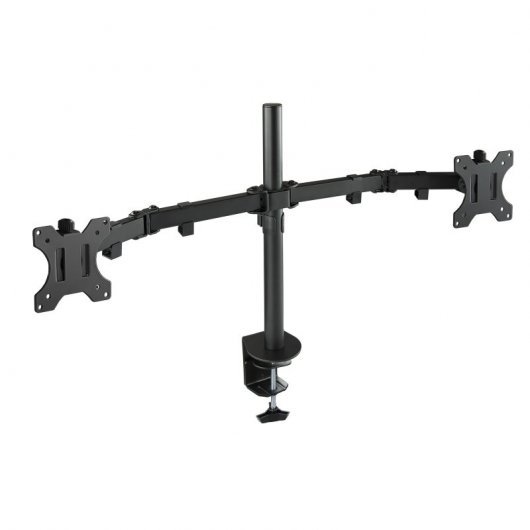 Tooq Soporte de Mesa con Brazos Articulados para 2 Monitores de 13\"-32\" - Giratorio e Inclinable - Gestion de Cables - Peso Max 8kg x Brazo - VESA 100x100mm