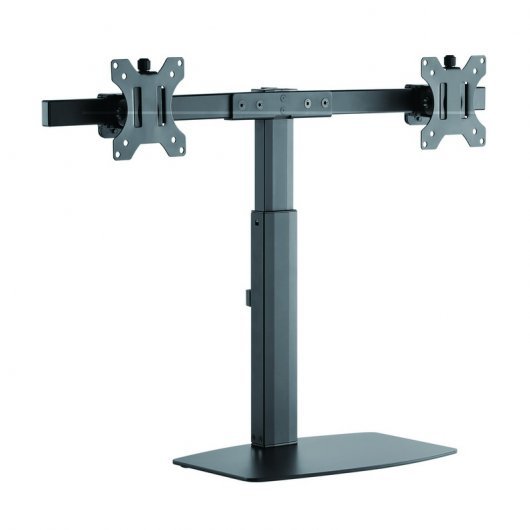 Tooq Soporte de Mesa para 2 Monitores de 17\"-27\" - Regulacion de Altura por Piston de Gas - Gestion de Cables - Peso Max 6kg x Brazo - VESA 100x100mm